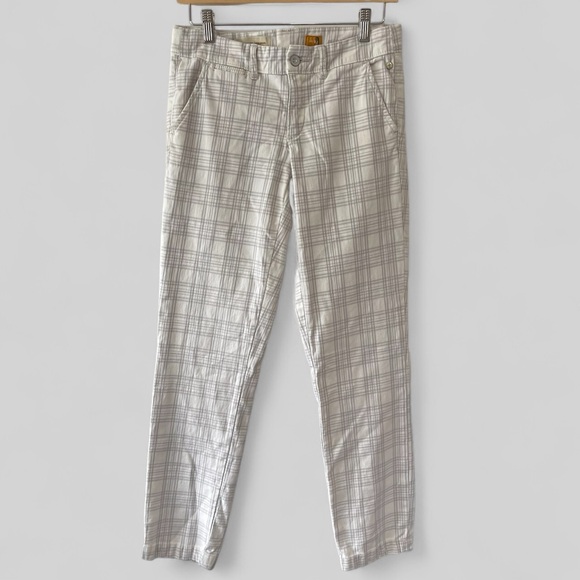 Anthropologie Pilcro and The Letterpress Womens Plaid Pants Size 27 Gray Pockets - Picture 1 of 12